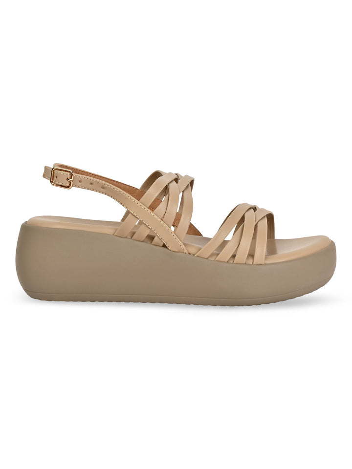 Rocia By Regal Beige Women Strappy Wedges