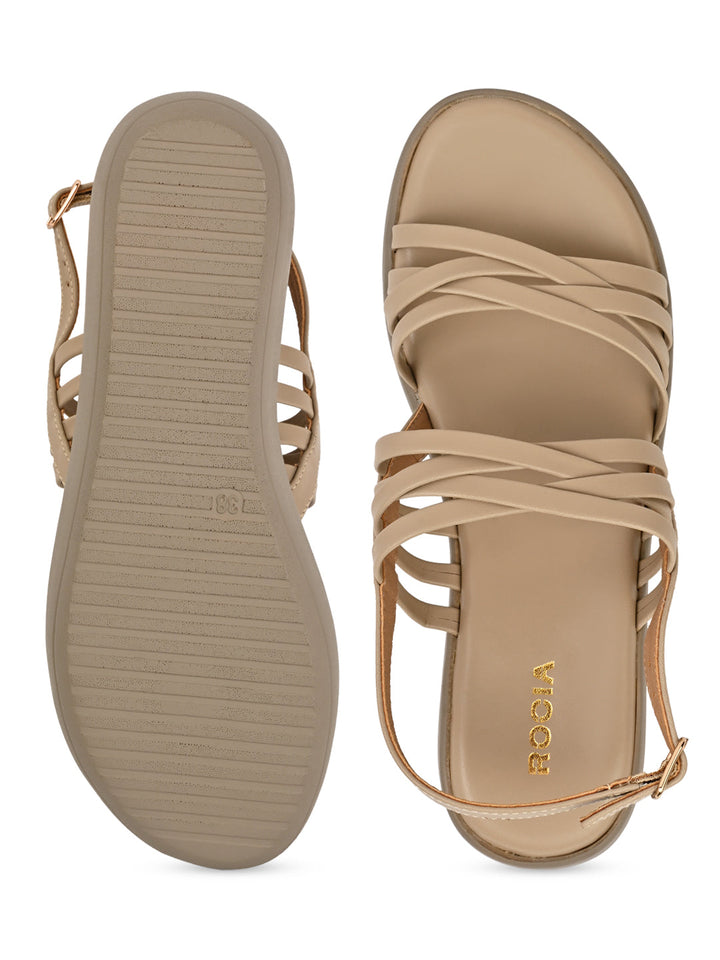Rocia By Regal Beige Women Strappy Wedges