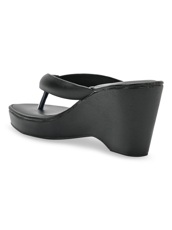 Rocia By Regal Black Women Casual High Wedges