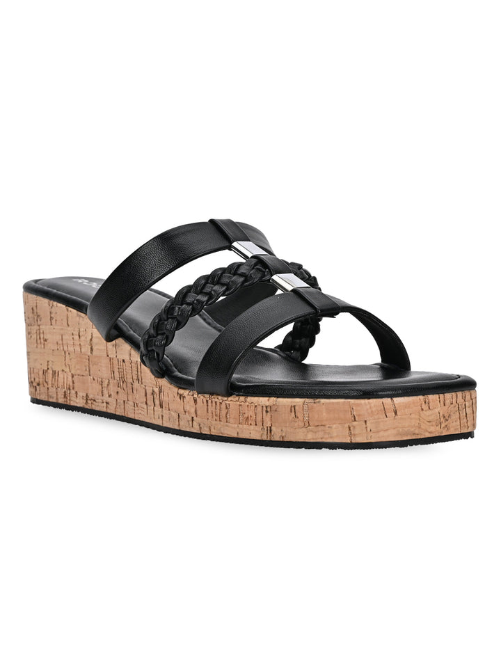 Rocia By Regal Black Women Casual Wedges