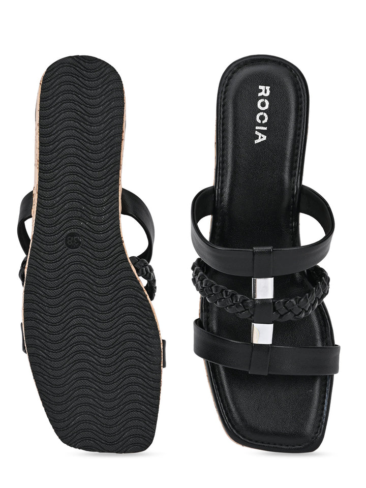 Rocia By Regal Black Women Casual Wedges