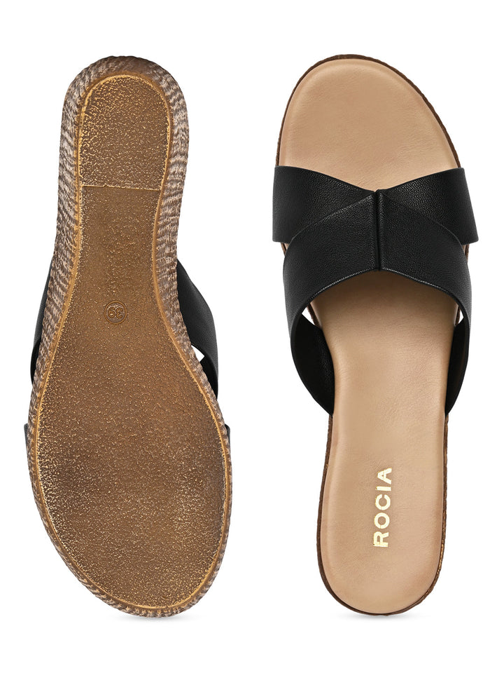 Rocia By Regal Black Women Casual Platform Sandals