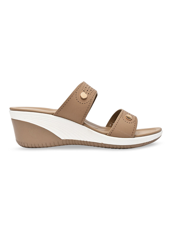 Rocia By Regal Beige Women Casual Laser Cut Platforms