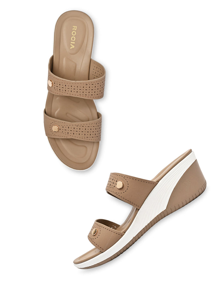 Rocia By Regal Beige Women Casual Laser Cut Platforms