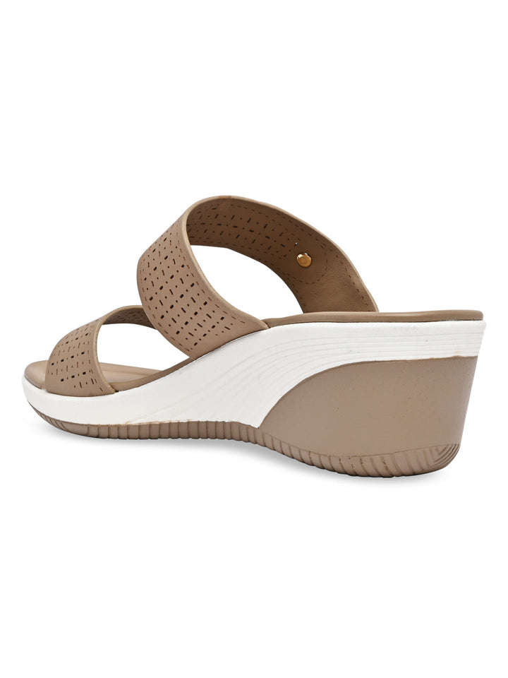 Rocia By Regal Beige Women Casual Laser Cut Platforms