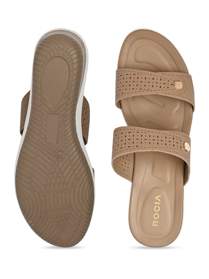 Rocia By Regal Beige Women Casual Laser Cut Platforms