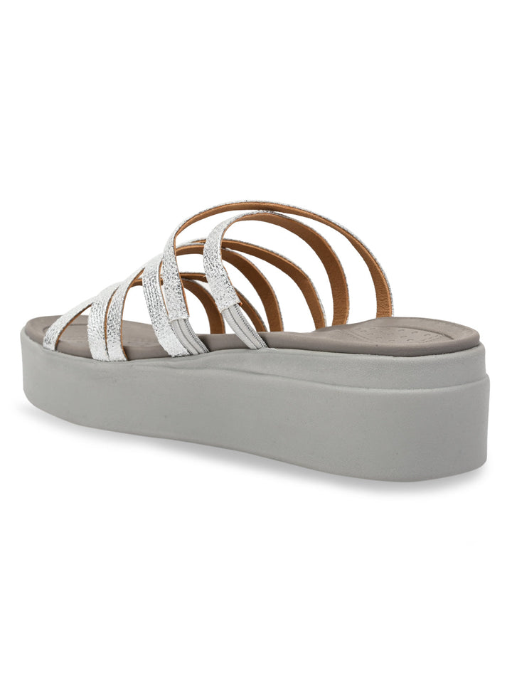 Rocia By Regal Silver Women Strappy Casual Wedges