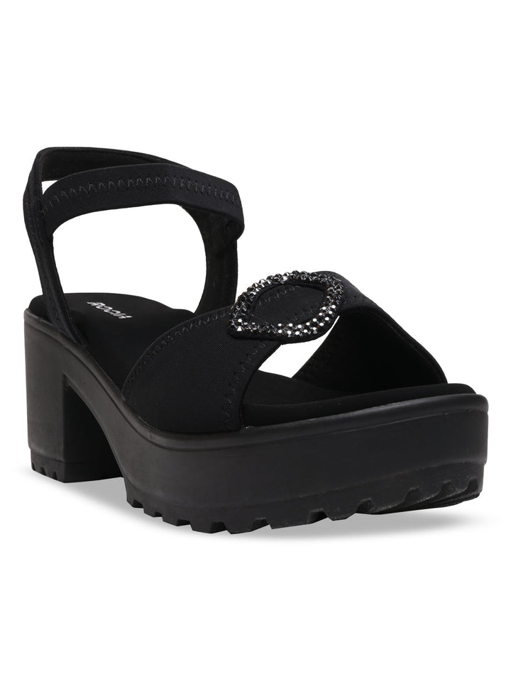 Rocia By Regal Black Women Casual Platform Sandals