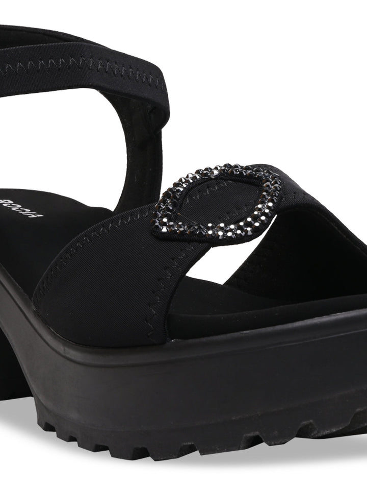 Rocia By Regal Black Women Casual Platform Sandals