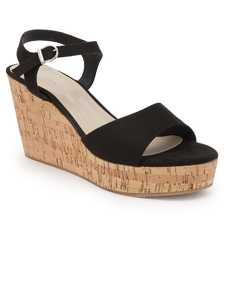 Rocia By Regal Black Women Classic Ankle Strap Platforms