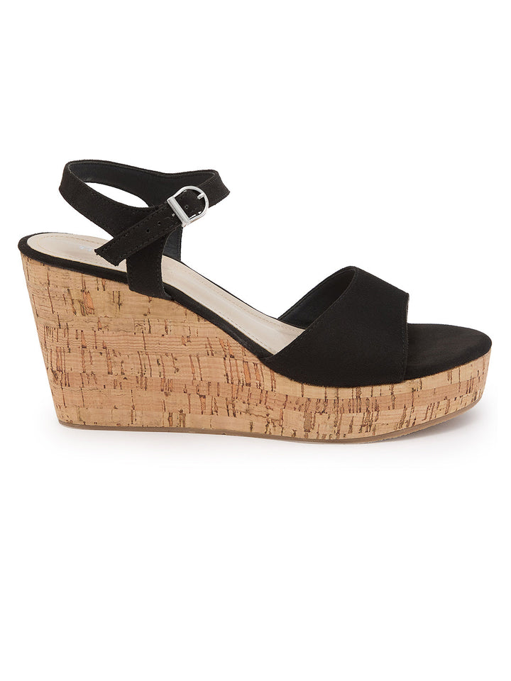 Rocia By Regal Black Women Classic Ankle Strap Platforms