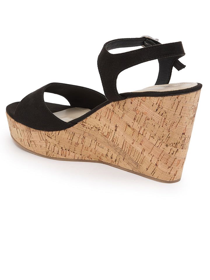 Rocia By Regal Black Women Classic Ankle Strap Platforms