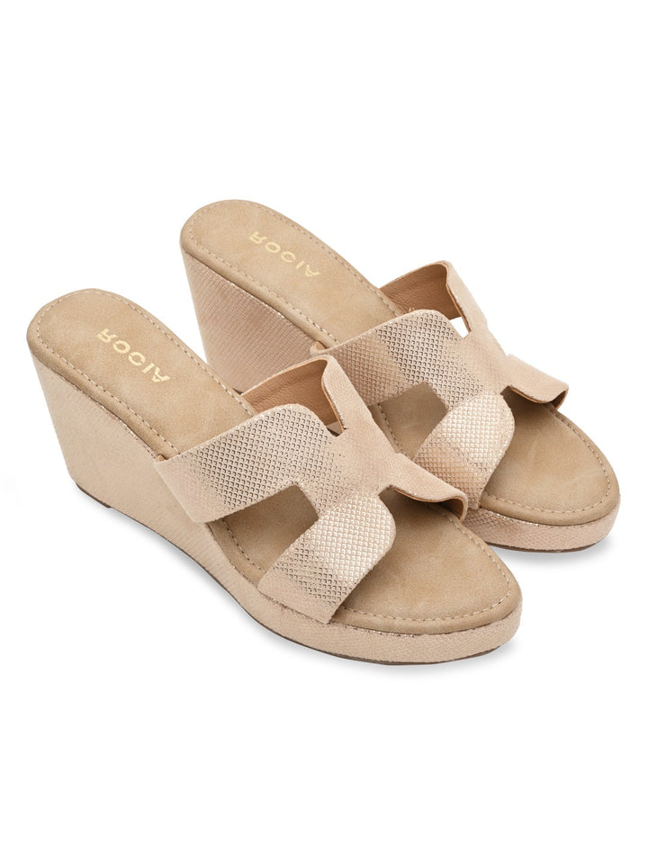 Rocia By Regal Gold Women Stylish High Heel Platforms