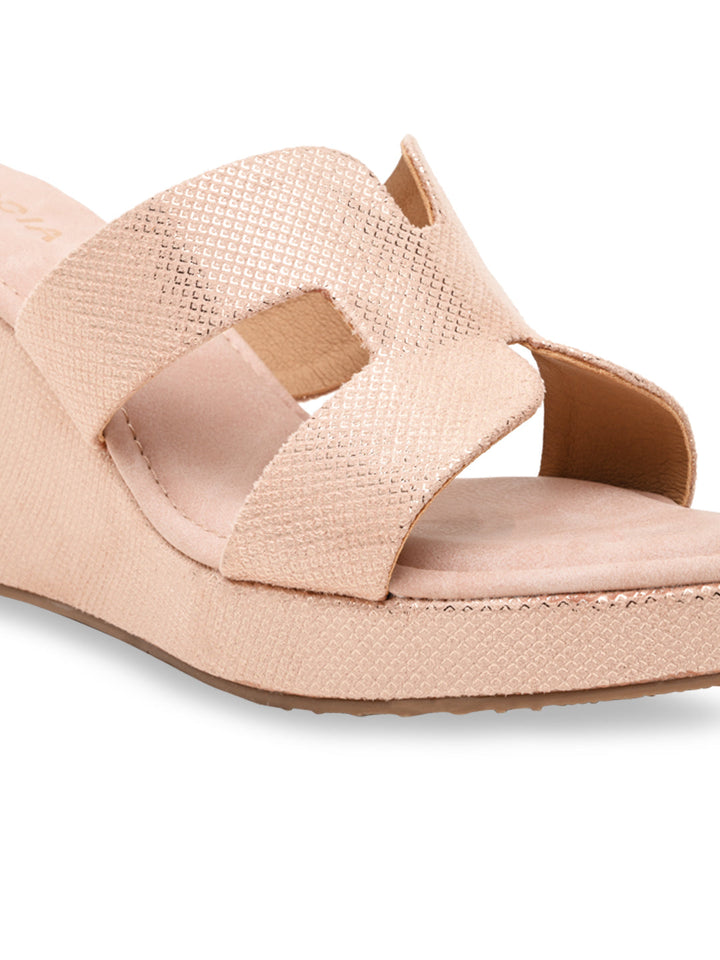 Rocia By Regal Rose Gold Women Stylish High Heel Platforms