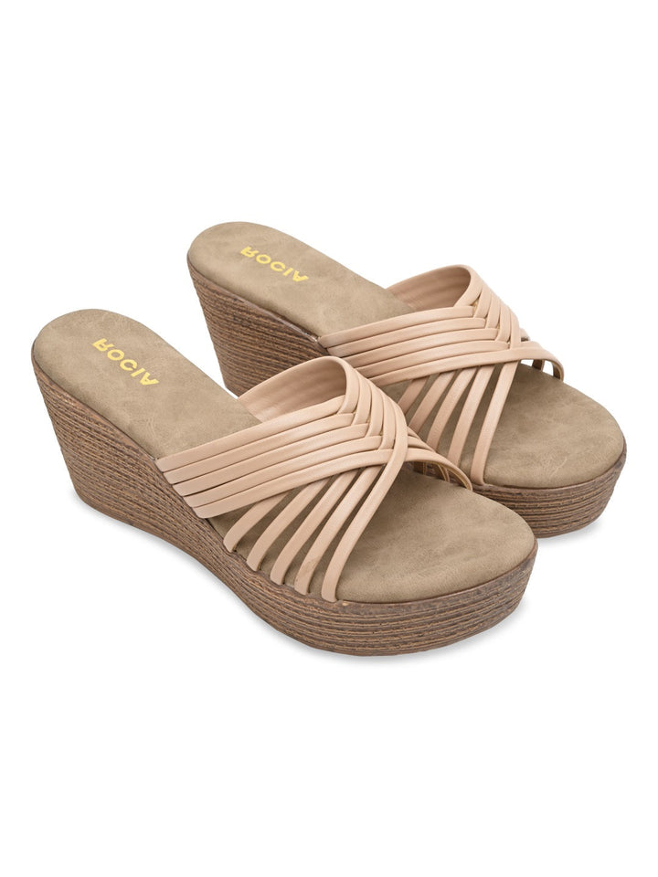 Rocia By Regal Beige Women Casual Strappy Platforms