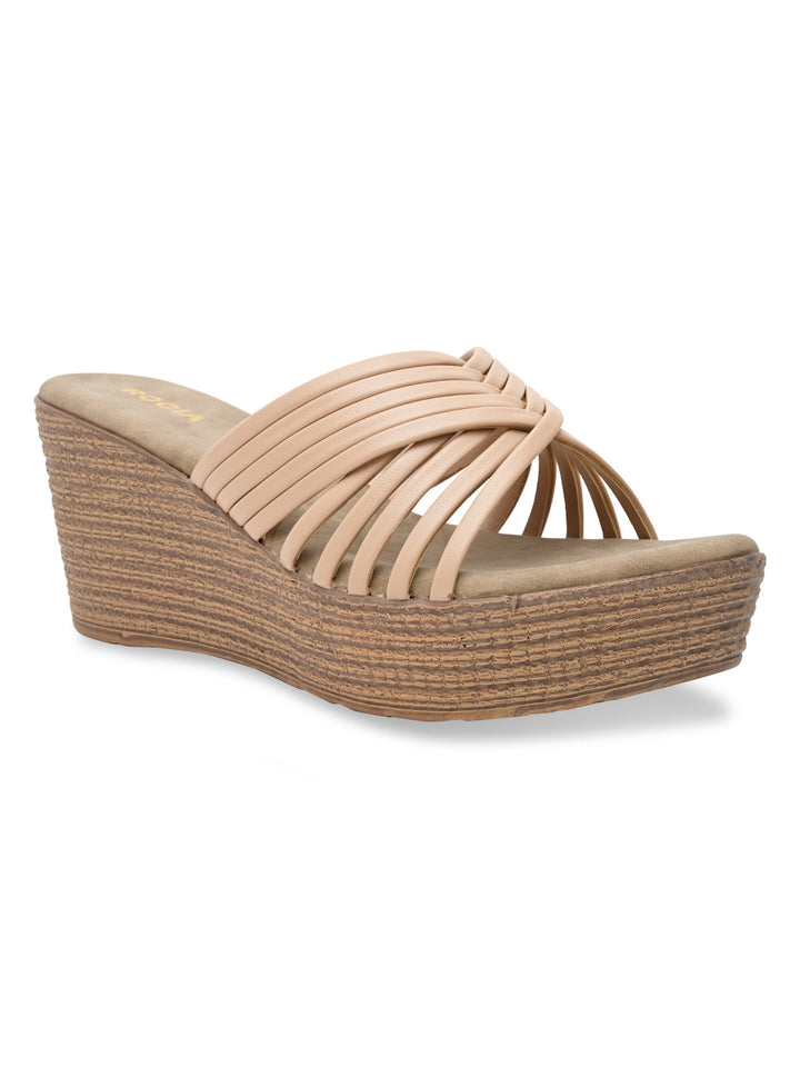 Rocia By Regal Beige Women Casual Strappy Platforms