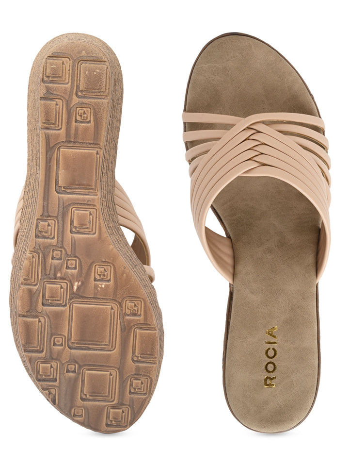 Rocia By Regal Beige Women Casual Strappy Platforms