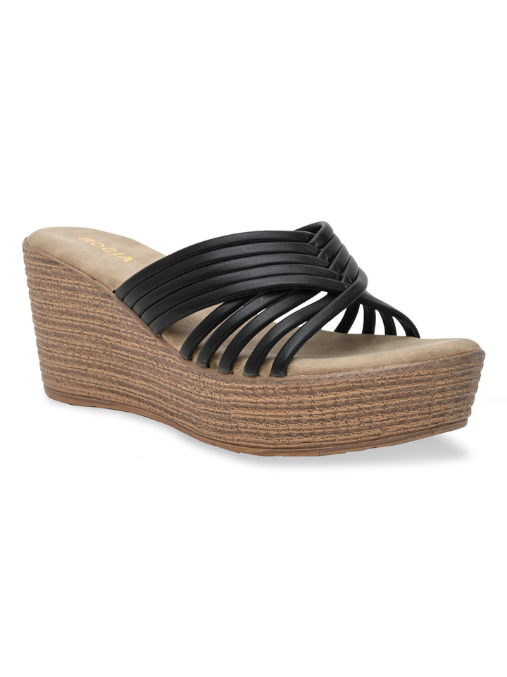 Rocia By Regal Black Women Casual Strappy Platforms