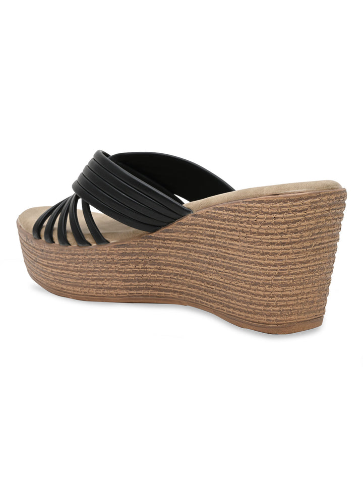 Rocia By Regal Black Women Casual Strappy Platforms