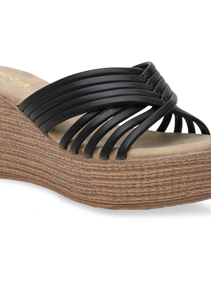 Rocia By Regal Black Women Casual Strappy Platforms