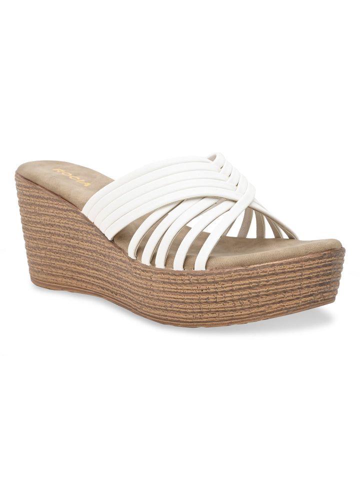 Rocia By Regal White Women Casual Strappy Platforms