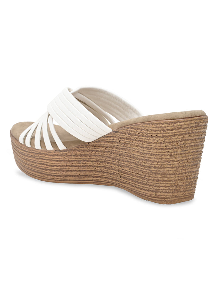 Rocia By Regal White Women Casual Strappy Platforms