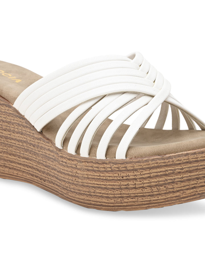 Rocia By Regal White Women Casual Strappy Platforms