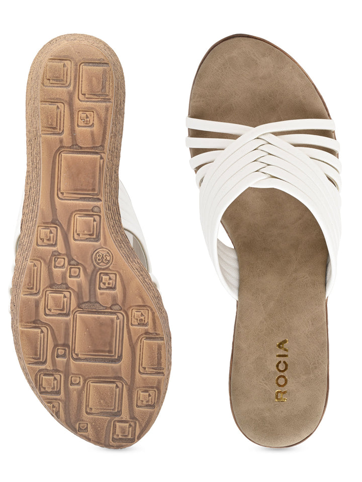 Rocia By Regal White Women Casual Strappy Platforms