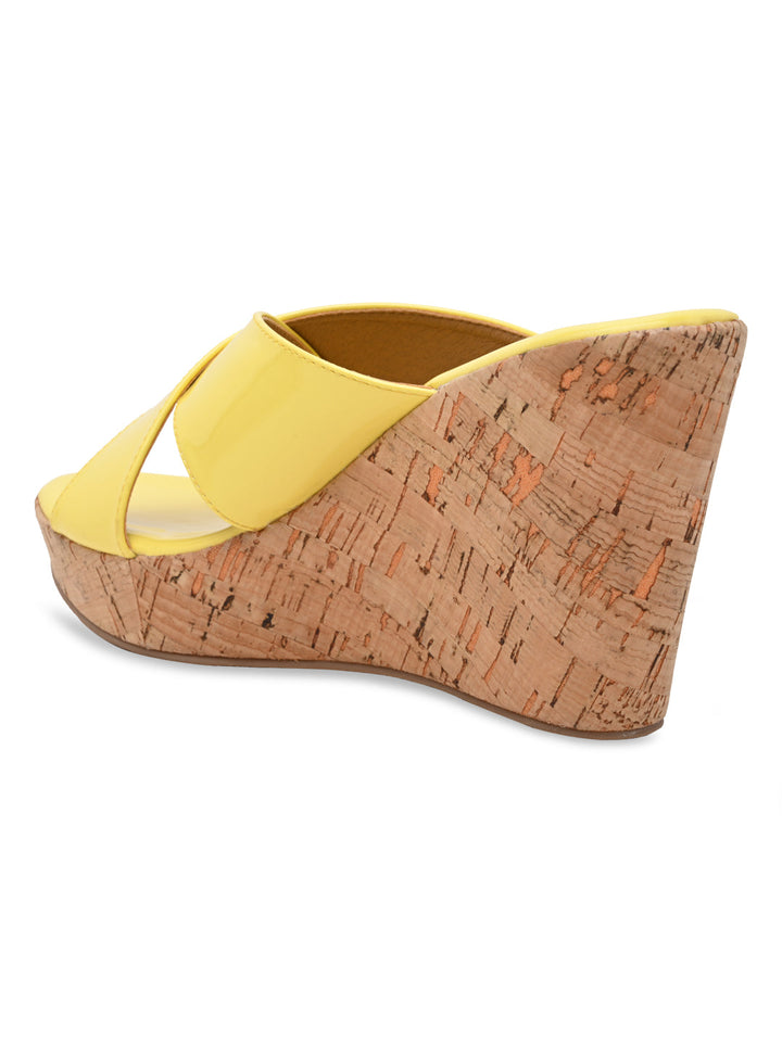 Rocia By Regal Yellow Women Casual High Wedges