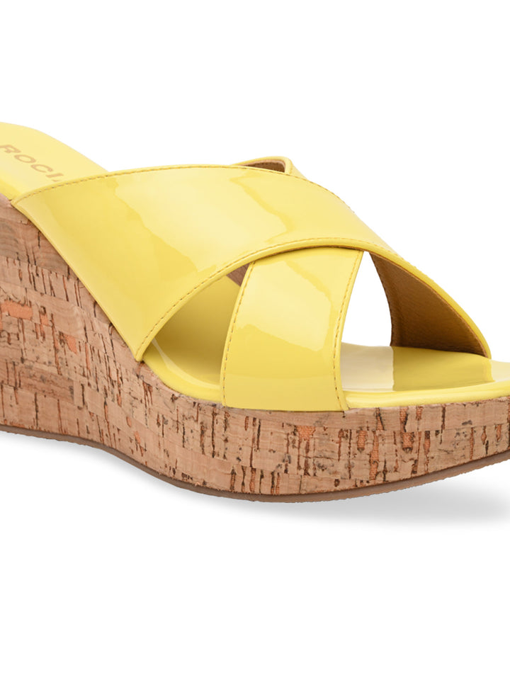 Rocia By Regal Yellow Women Casual High Wedges