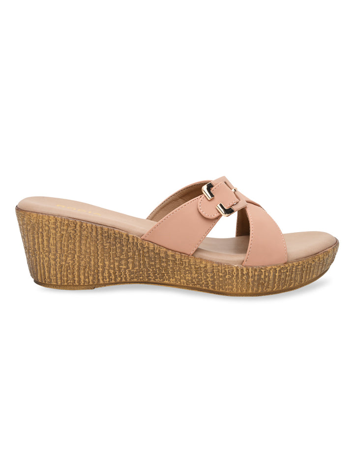 Rocia By Regal Pink Women Casual Buckled Platforms