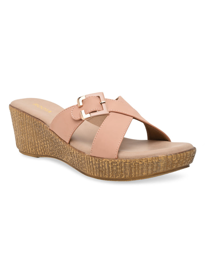 Rocia By Regal Pink Women Casual Buckled Platforms
