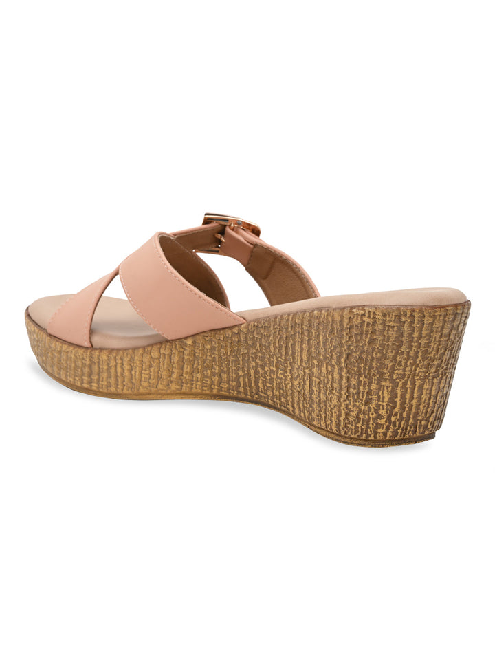 Rocia By Regal Pink Women Casual Buckled Platforms