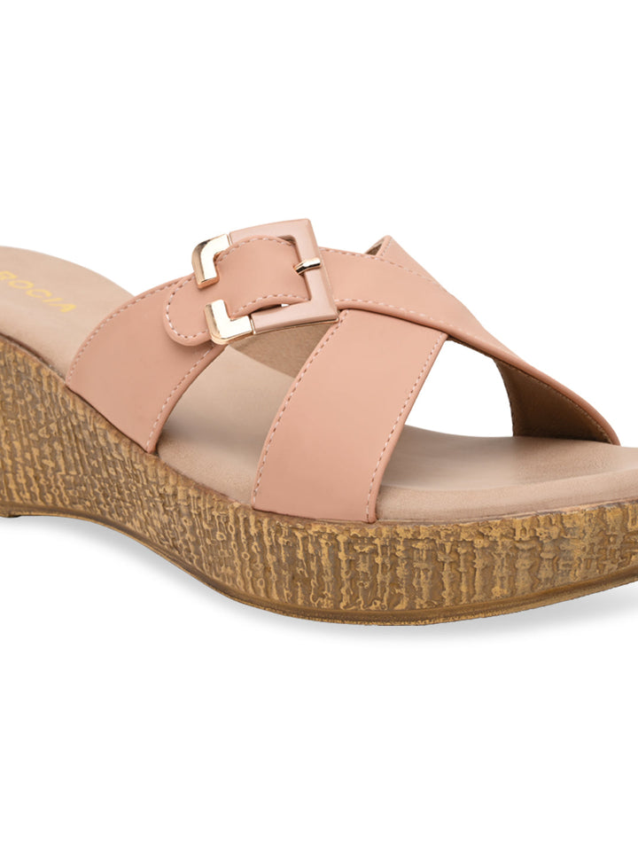 Rocia By Regal Pink Women Casual Buckled Platforms