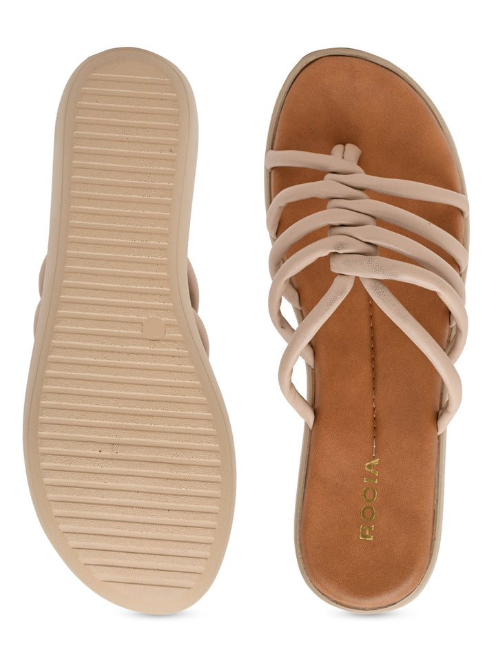 Rocia By Regal Beige Women Criss Cross Platforms