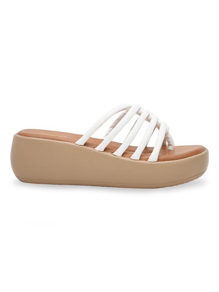 Rocia By Regal White Women Criss Cross Platforms