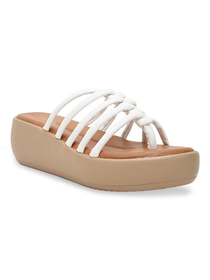 Rocia By Regal White Women Criss Cross Platforms