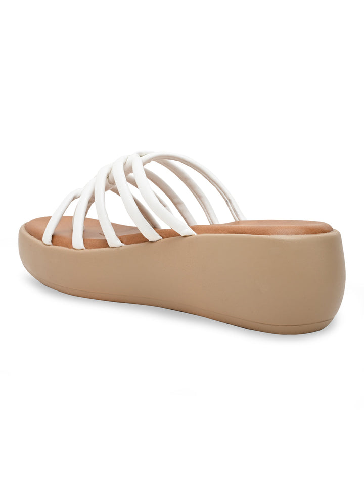 Rocia By Regal White Women Criss Cross Platforms