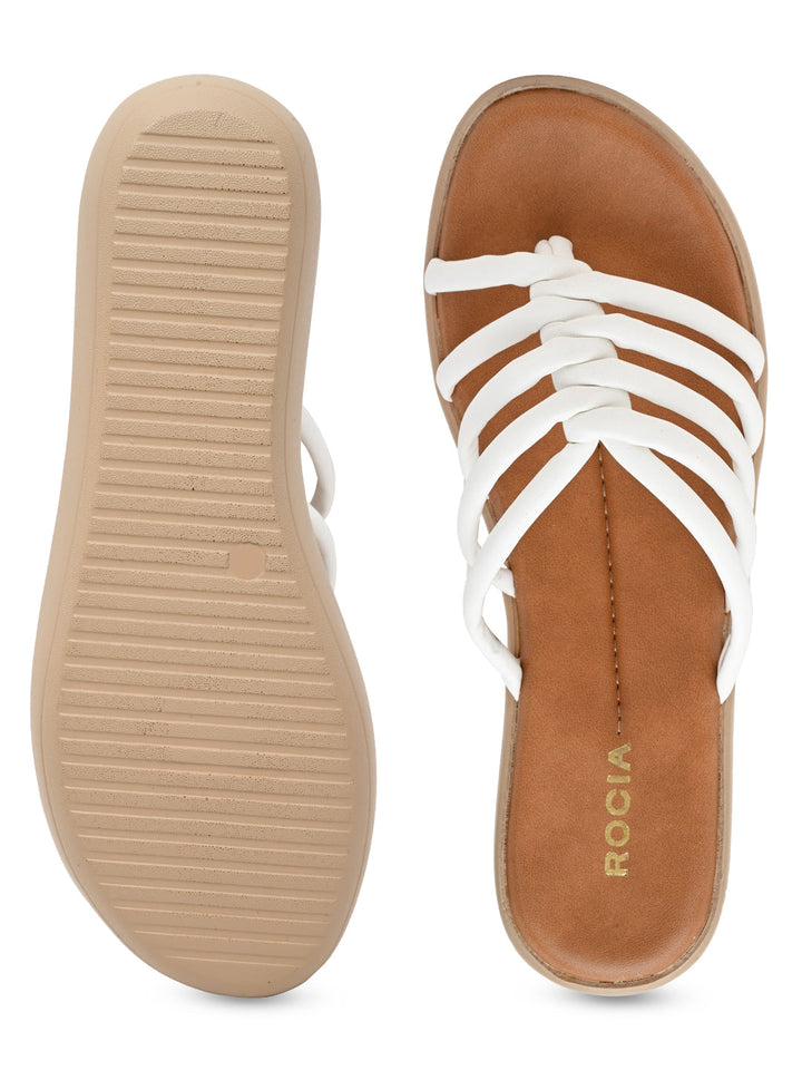 Rocia By Regal White Women Criss Cross Platforms