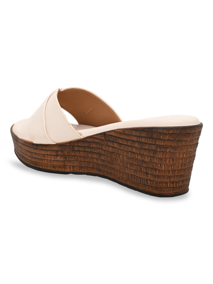 Rocia By Regal Beige Women Buckled Platforms