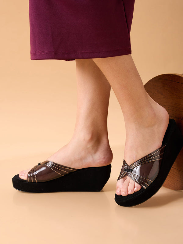 Rocia By Regal Black Women Vinyl Platforms