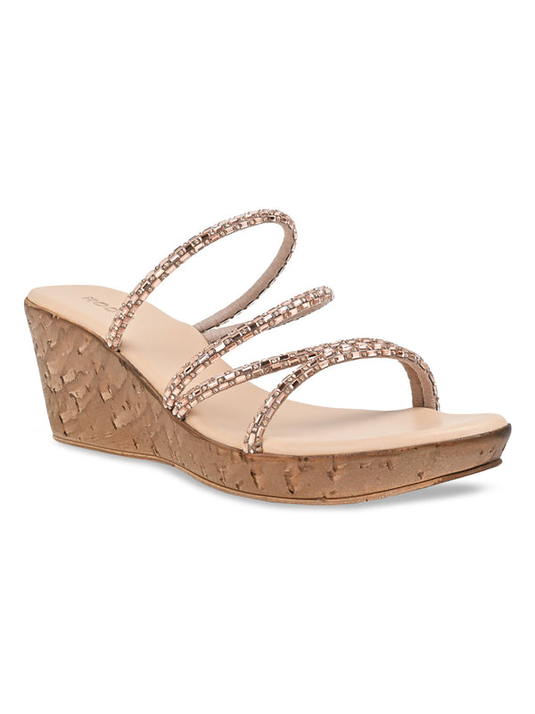 Rocia By Regal Antique Gold Women Diamond Criss Cross Wedges