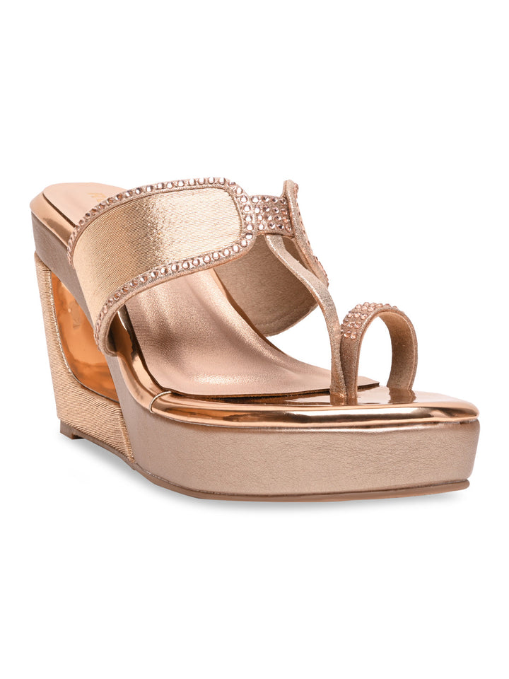 Rocia By Regal Rose Gold Women Fancy Platforms