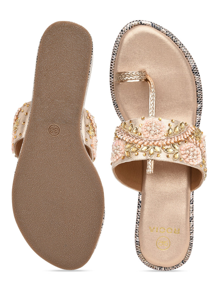 Women Heavy Embroidered One Toe