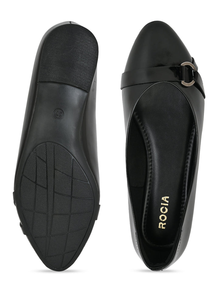 Rocia By Regal Black Women Patent Ballerinas