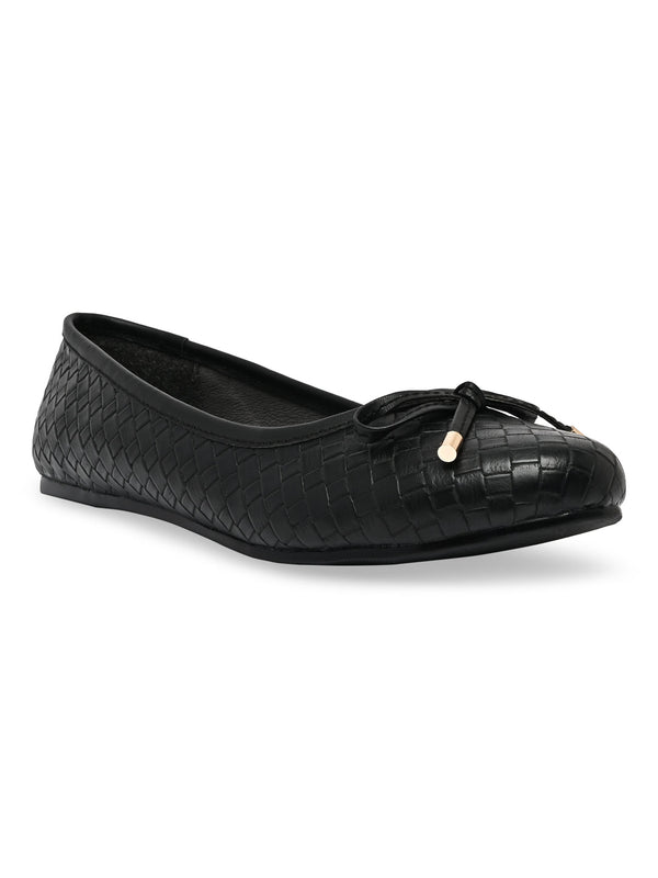 Rocia By Regal Black Women Woven Ballerinas