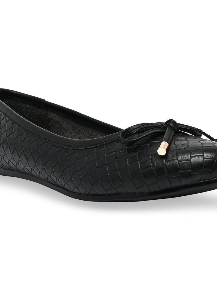Rocia By Regal Black Women Woven Ballerinas