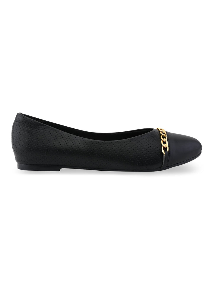 Rocia By Regal Black Women Buckled Ballerinas