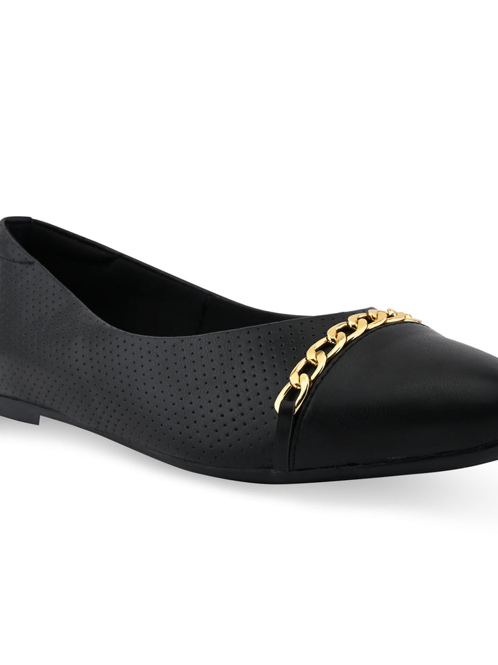 Rocia By Regal Black Women Buckled Ballerinas