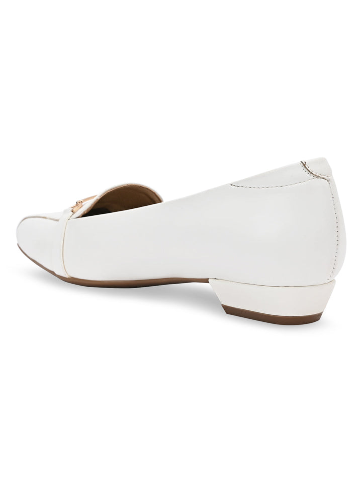 Rocia By Regal White Women Classic Square Toe Pumps